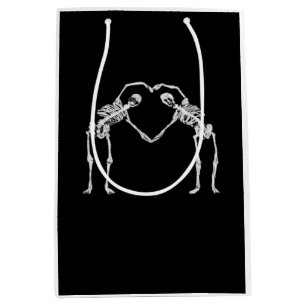 Bolsa De Regalo Mediana Dos Skeleton Hearts Hands Classic