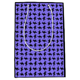 Bolsa De Regalo Mediana Dos vaqueros a caballo siluetas - Periwinkle