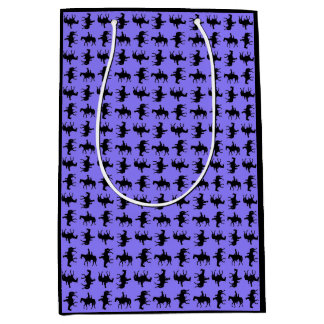 Bolsa De Regalo Mediana Dos vaqueros a caballo siluetas - Periwinkle 