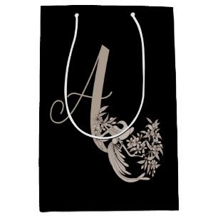 Bolsa De Regalo Mediana Dove Elegant Monogram Inicial A