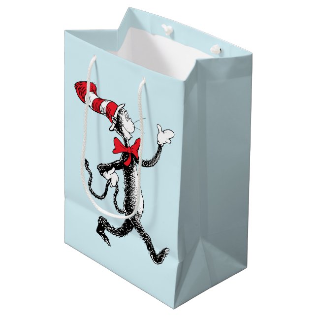 Bolsa De Regalo Mediana Dr. Seuss | Gato en la caminata del gato Gorra (Angulo Anverso)