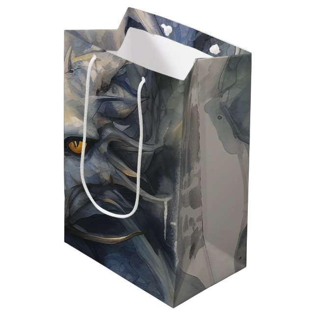 Bolsa De Regalo Mediana Dragón azul (Angulo Anverso)