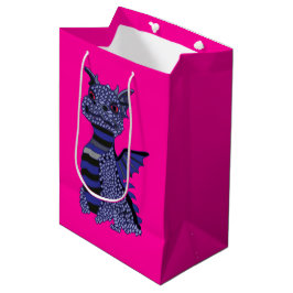 Bolsa De Regalo Mediana Dragón de diamantes azul
