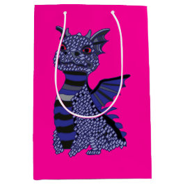 Bolsa De Regalo Mediana Dragón de diamantes azul