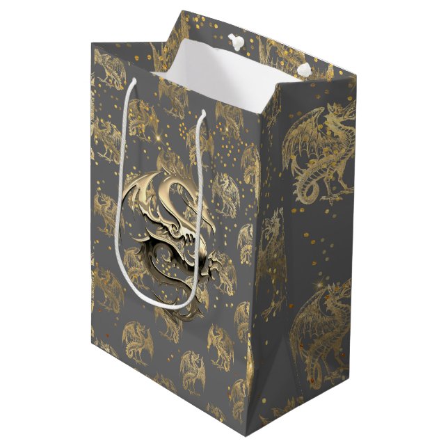 Bolsa De Regalo Mediana Dragón del Rey Dorado (Angulo Anverso)