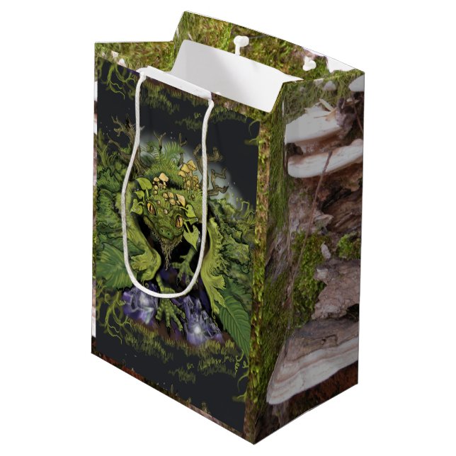 Bolsa De Regalo Mediana Dragón forestal en los Moss (Angulo reverso)