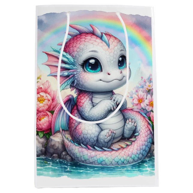 Bolsa De Regalo Mediana Dragón lindo (Anverso)