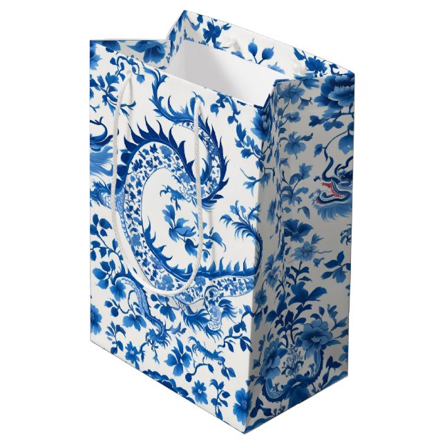 Bolsa De Regalo Mediana Dragón moderno de estilo contemporáneo con chinois (Angulo reverso)