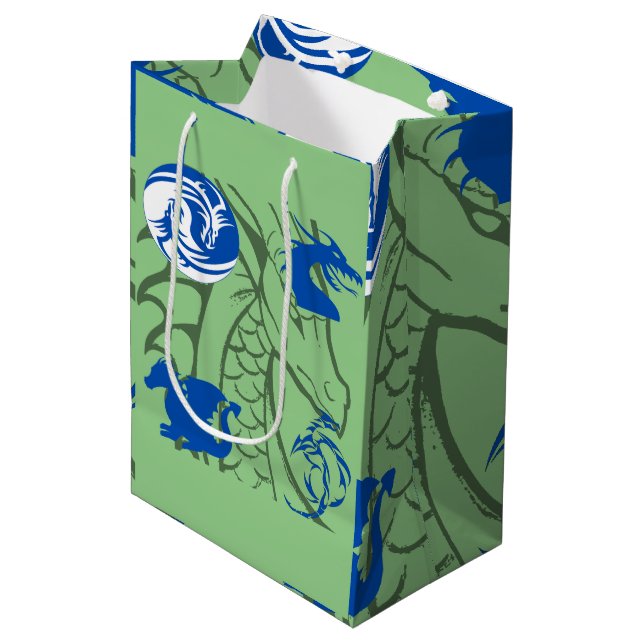 Bolsa De Regalo Mediana Dragones Azules (Angulo Anverso)
