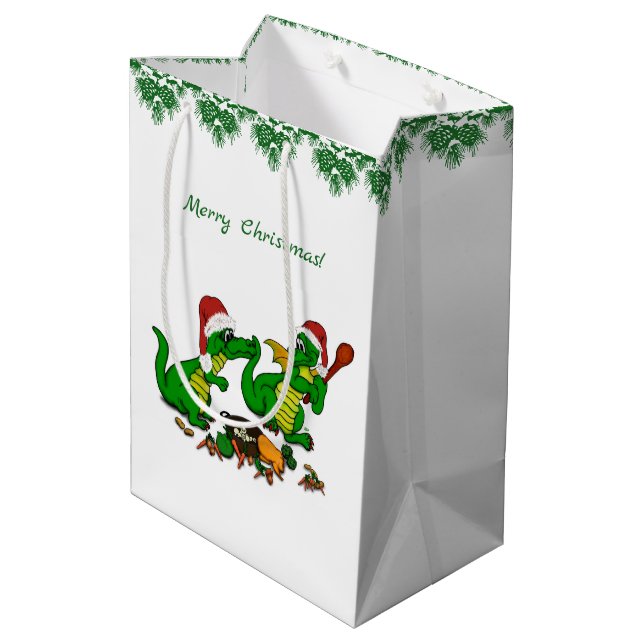 Bolsa De Regalo Mediana Dragones - ¡Feliz Navidad! Hoy cocinaré (Angulo reverso)