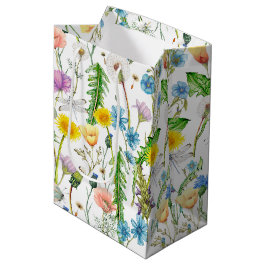 Bolsa De Regalo Mediana Dragonflies on Wildflowers