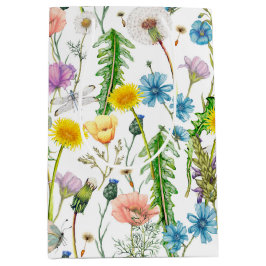 Bolsa De Regalo Mediana Dragonflies on Wildflowers