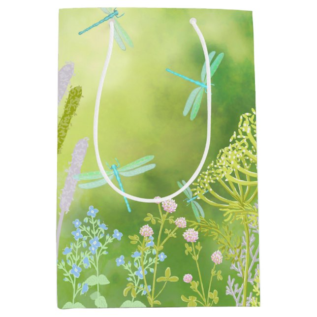 Bolsa De Regalo Mediana Dragonfly Meadow (Anverso)