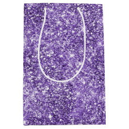 Bolsa De Regalo Mediana Dreamy Glam Purple Lavender Purpurina Cumpleaños