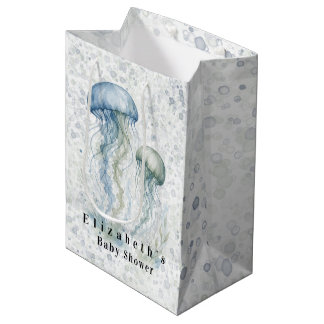 Bolsa De Regalo Mediana Ducha de Bebé Niño con Medusas Azul Polvo