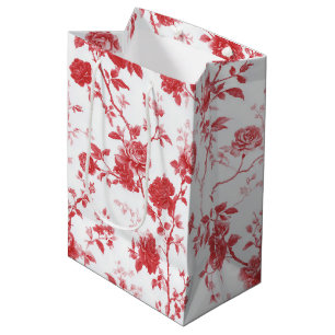 Bolsa De Regalo Mediana Ducha de Novia de Rosas Rojas Florales