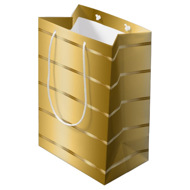 Bolsa De Regalo Mediana Ducha de novia Glam Gold Ribbon (Angulo reverso)