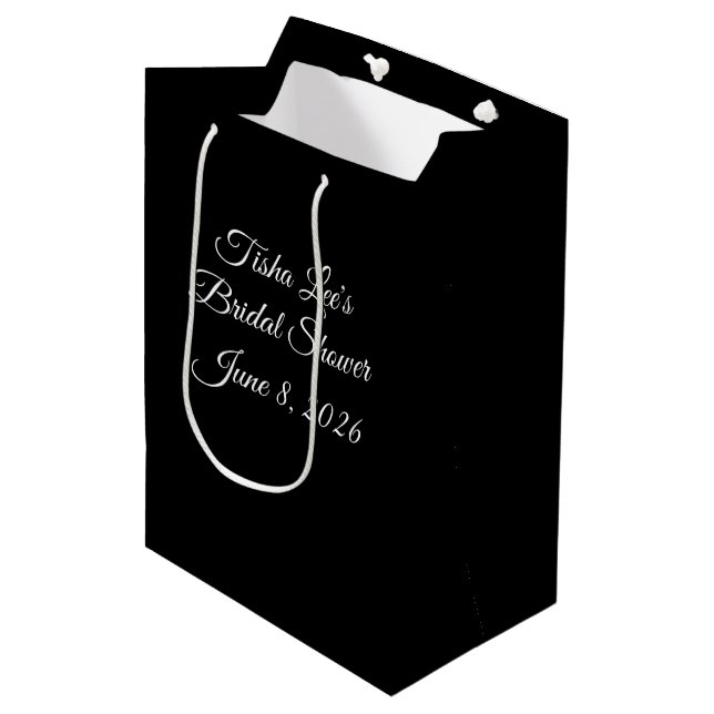 Bolsa De Regalo Mediana Ducha de novias negras dulce y Bonito: (Angulo Anverso)