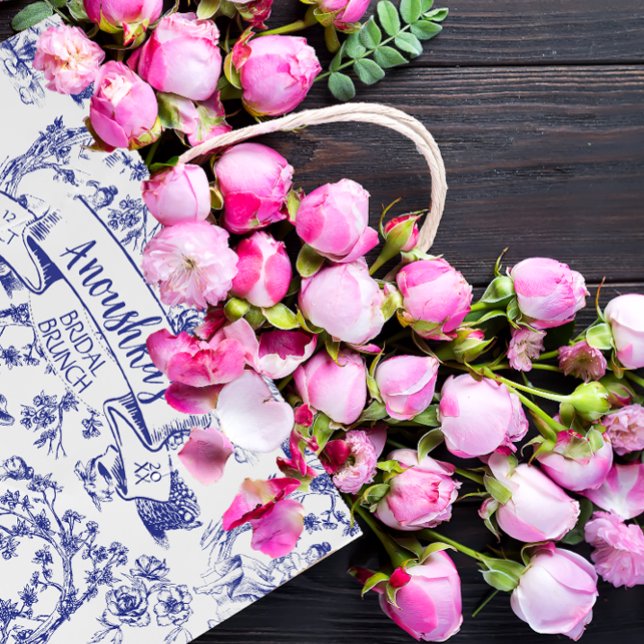 Bolsa De Regalo Mediana Ducha de novios Blue and White Toile de Jouy (Subido por el creador)