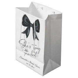 Bolsa De Regalo Mediana Ducha negra Ella está atando el nudo Despedida de 