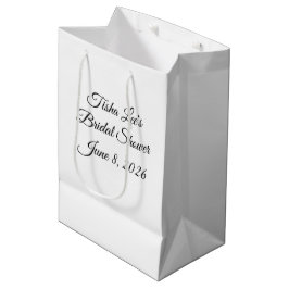 Bolsa De Regalo Mediana Ducha nupcial blanca dulce y Bonito: