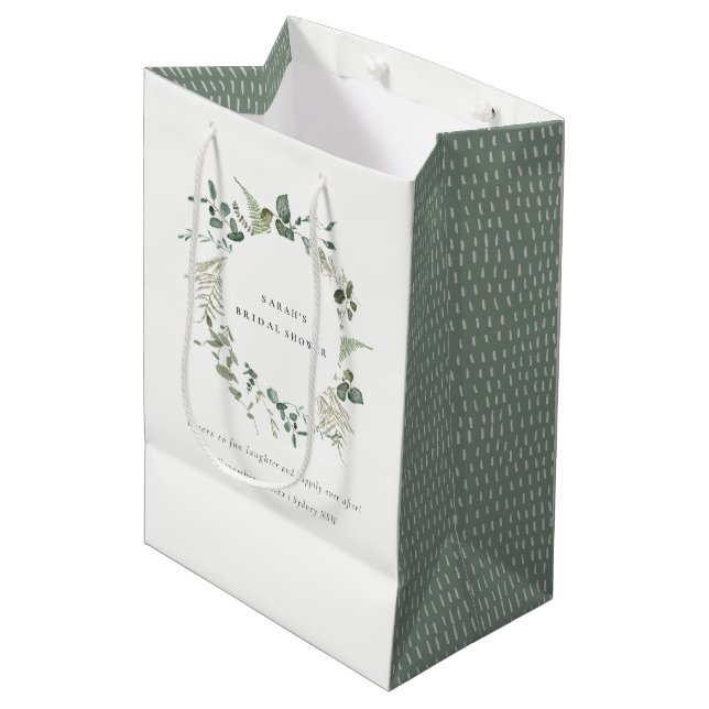 Bolsa De Regalo Mediana Ducha nupcial de Eucalyptus Botánico (Angulo Anverso)