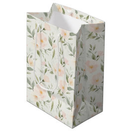 Bolsa De Regalo Mediana Ducha Nupcial Floral de Melocotón