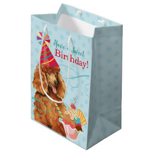 Bolsa De Regalo Mediana Dulce caniche de cumpleaños