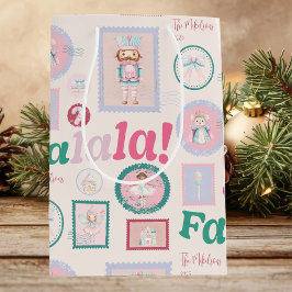 Bolsa De Regalo Mediana Dulce Cascanueces Retro Pastel Navidad