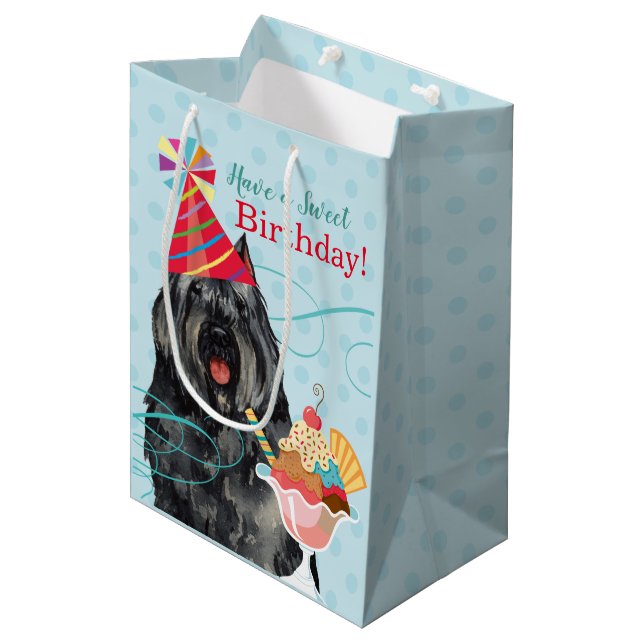 Bolsa De Regalo Mediana Dulce cumpleaños Bouvier des Flandres (Angulo Anverso)
