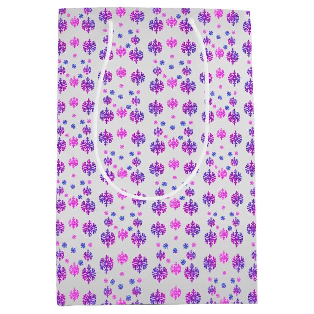 Bolsa De Regalo Mediana Dulce cumpleaños de copo de nieve de invierno 16 (Anverso)