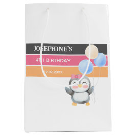 Bolsa De Regalo Mediana Dulce dulce pingüino Chica de cumpleaños