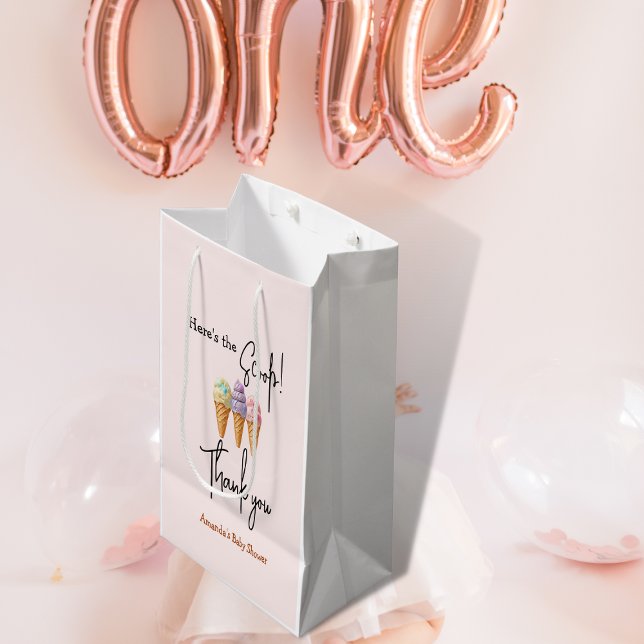 Bolsa De Regalo Mediana Dulce helado verano aquí Scoop Baby Shower (Subido por el creador)