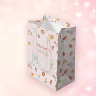 Bolsa De Regalo Mediana Dulce postres color agua rosa para los niños cumpl