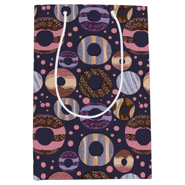 Bolsa De Regalo Mediana Dulces Donuts Chica Baby Shower Purple (Anverso)