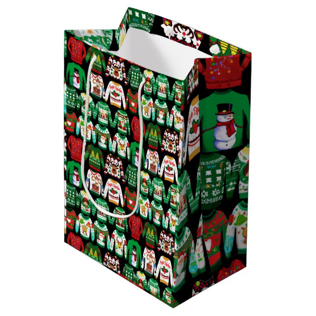 Bolsa De Regalo Mediana Dulces Navidades feos (Angulo Anverso)
