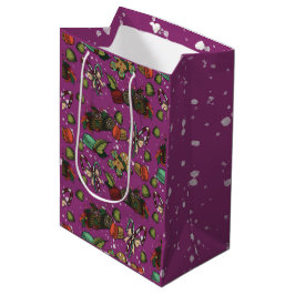 Bolsa De Regalo Mediana Dulces Navideños- Ciruela (Color)