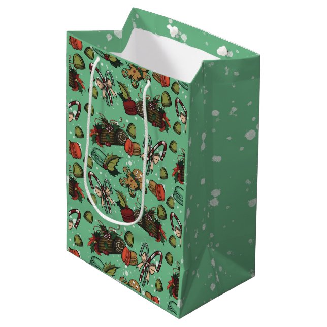 Bolsa De Regalo Mediana Dulces Navideños - Menta (Color) (Angulo Anverso)