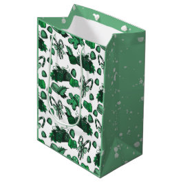 Bolsa De Regalo Mediana Dulces Navideños - Menta (Sólido)