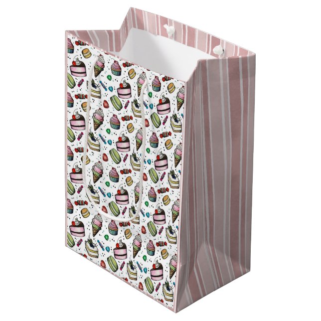 Bolsa De Regalo Mediana Dulces Retro - Blanco (Angulo Anverso)
