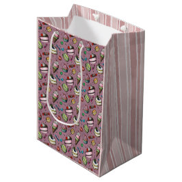 Bolsa De Regalo Mediana Dulces Retro - Rosa