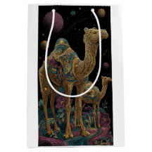 Dúo de camellos dorados cósmicos