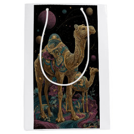 Bolsa De Regalo Mediana Dúo de camellos dorados cósmicos