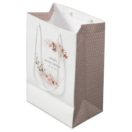 Bolsa De Regalo Mediana Dusky Fall Marsala Rubor Floral Bridal Shower