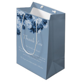 Bolsa De Regalo Mediana Dusty Blue Floral Wedding Favor Gift Bag