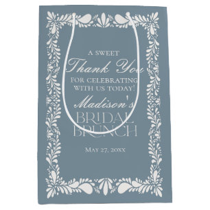 Bolsa De Regalo Mediana Dusty Blue Talavera Fiesta Bridal Brunch Favores