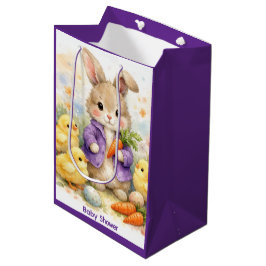 Bolsa De Regalo Mediana Easter Bunny Purple Jacket Baby Shower