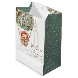 Bolsa De Regalo Mediana Eco Green Hot Air Balloon Lion Magic Baby Shower