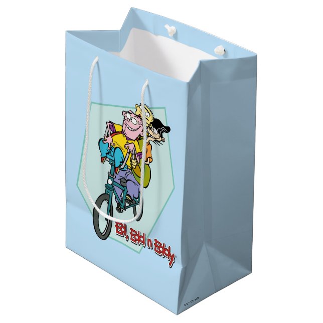 Bolsa De Regalo Mediana Ed, Edd, y Eddy en una bicicleta (Angulo Anverso)