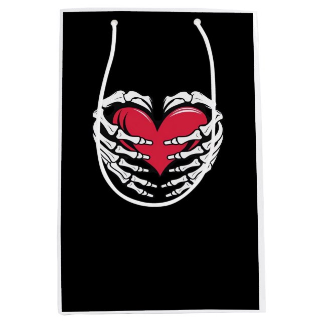 Bolsa De Regalo Mediana Ed Heart In Skeletal Hands Classic (Anverso)